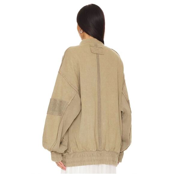 Free People Lou Moto Zip Jacket in Olive Stone XS - Picture 7 of 9